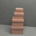 Pink Gift Boxes with Lids Nesting Gift Boexs for Presents Set of 4 Small Pink Boxes for Flower Arrangements Paper Mache Boxes for Bridesmaid, Proposal, Wedding, Birthday, Party Favor, Valentines,