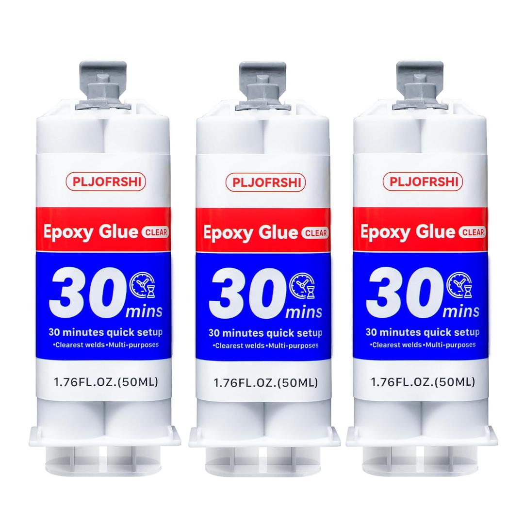 PLJOFRSHI 2 Part Epoxy Glue Clear1.76oz SyringeMultipurpose epoxy Resin Adhesive for Plastic, Metal, Ceramics, WoodFishing rods, Golf ClubFiberglass Surface Repair3