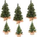 Tabletop Mini Christmas Tree, 7.87" / 11.81" Artificial Christmas Tree Xmas Miniature Pine Christmas Tree Perfect for Christmas Decorations, Home, Kitchen, Dining Table (6 PCS)