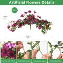 Artificial Fake Flowers Hanging Plants for Outdoor Spring Summer Decoration, 2Pcs Faux Petunias Realistic Silk Flower UV Resistant No Fade for Home Outside Garden Balcony Yard Porch Indoor (Fuchsia)