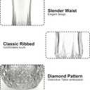 Ruckae Drinking Glasses Set of 8,11 oz and 7 oz Kitchen Water Glass Cups Set,Clear Curvature Glassware Dishwasher Safe,Mixed Drinkware for Beer,Juice,Cocktail,Whiskey,Milk and Various Mixed Drinks, Vertical stripe pattern