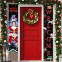 Christmas Vacation Banner Red and Green Vaction Xmas Welcome Sign Winter Seasonal Holiday Hanging Decor Merry Christmas Decorations for Home Party