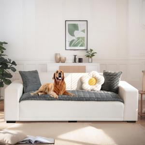 LiveGo Fuzzy Couch Covers for Pets, Couch Protector for Dogs Garden Chic Cotton Protective Couch Cover, Pet Mat Bed Couch Cover (Dark Gray, 70x180 cm/27.6x70.9 in)