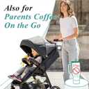 Stroller Cup Holder Fits for UPPAbaby Vista/Vista V2/Vista V3/Cruz/Cruz V2/Minu/Minu V2/Minu Duo, Securely Hold The Cup, Quick Attachment, Folds with Stroller, Drinking On The Go, 1Pack