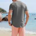 Comdecevis Mens Short Sleeve T-Shirts Crewneck Curved Hem Cotton Tees Hipster Hip Hop Longline Shirts (M)