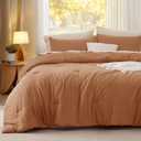 Bedsure Full Comforter Set, Pumpkin Soft Prewashed Bedding for All Seasons, 3 Pieces GentleSoft Bed Set, 1 Lightweight Comforter (82"x86") and 2 Pillowcases (20"x26")