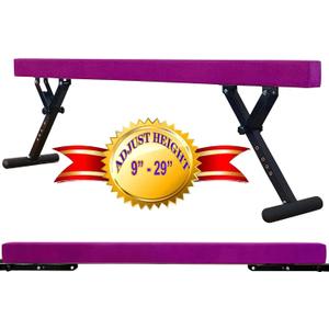 MARFULA Adjustable Balance Beam 8 ft Gymnastic Beam Adjustable Height for Kids and Teenage of All Gymnastic Levels, Gymnastic Training Beam Gymnastic Equipment for Athlete Home and Gym Club Use (Height: 9 inch - 29 inch, Purple (Height: 9" - 29"))