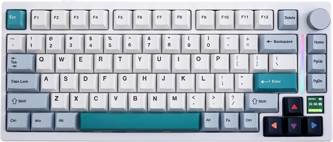 GK GAMAKAY TK75 V2 75% Silent Mechanical Keyboard with TFT Screen, Hot Swap RGB Bluetooth 5.0/2.4GHz Wireless/USB-C Wired PBT Cherry Profile Keycaps Gaming Keyboard (GamaKay Pegasus Switch)