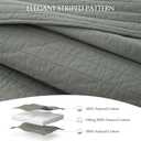FDDX 100% Cotton Quilt Set Oversized King Size - Soft Lightweight Stripe Bedding Set, Classic Comforter Set for All Season with 2 Shams, Oversized Bedspread Coverlet, 120 x120 inches