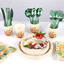 175 PCS Jungle Party Plate Set, Animal Theme Party Decorations, Wildlife Theme Disposable Tableware Set, Kids Birthday Plate Decorations. (25 guests)