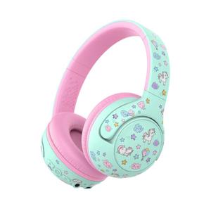 iClever BTH27 Toddler Headphones for 2+ Year Old-CPC Certified, 75/80dBA Safe Volume Limited, 74H Playtime, Bluetooth 5.4, BPA Free, Kids Bluetooth Headphones Aux Cord for Travel iPad, Green/Pink