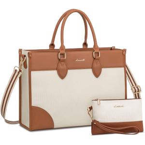 LOVEVOOK Laptop Bag for Women 17 lnch, Waterproof Laptops Tote Bags for Womens, Professional Work Bags for Women with Cup Holder, Large Laptop Purse Computer Briefcase Office Teacher Clutch Bag, 2 PCS