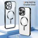 Hython Magnetic Clear for iPhone 13 Pro Max Case with Camera Lens Protector [Compatible with MagSafe] Plating Edge Slim Soft TPU Cover Protective Phone Case for iPhone 13 Pro Max 6.7", Black
