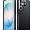 SPIDERCASE Designed for Samsung Galaxy S26 Case, [10 FT Military Grade Drop Protection], 2 Pack [Tempered Glass Screen Protector+Camera Lens Protector] Heavy Duty Shockproof Case,Black