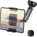 PLDHPRO Tablet Holder for Car Dashboard Windshield, Suction Cup iPad Mount for Truck Semi and All 5.1-15.6'' iPad Pro Air Mini Galaxy Tab, Road Trip Essentials Stand - Aluminum Folding Arm: 8 inch