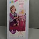 ADORA Durable Pastel Pink Hearts Baby Doll High Chair 20.5” Suits Most Stuffed Animals, Plush Toys, and Dolls up to 16 inches Birthday Gift for Ages 3+