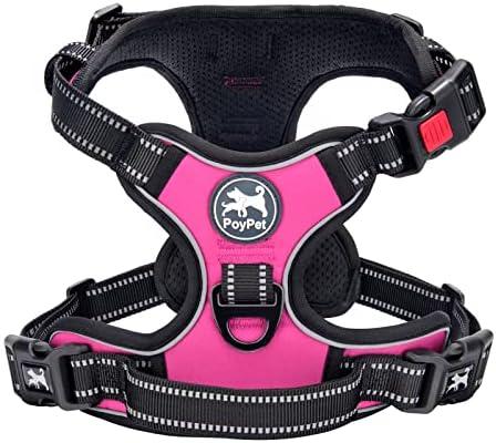 PoyPet No Pull Dog Harness, No Choke Front Lead Dog Reflective Harness, Adjustable Soft Padded Pet Vest with Easy Control Handle for Small to Large Dogs(Pink, Small) PoyPet No Pull Dog Harness, No Choke Front Lead Dog Reflective Harness, Adjustable Soft Padded Pet Vest with Easy Control Handle for Small to Large Dogs(Pink, Small)