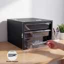 Wooden Desk Organizer with 3 Drawers & a Total of 5 Dividers,Black