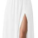 DeftSharp Women's Summer Dresses Ruched Formal Wedding Guest Cocktail Evening Maxi Dress (White, M)