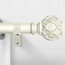 White Curtain Rods for Windows:Farmhouse Boho Decorative Curtain Rod for Bedroom Living Room,Heavy Duty Adjustable Rustic Drapery Rods with Vintage Coastal Texture Finials,Antique White 18-45"