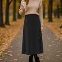 YSYOKOW Long Skirts for Women Flowy Elastic High Waist Midi A-line Skirt for 2026 Casual Boho Trendy (Red, L)
