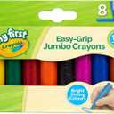 CRAYOLA MyFirst Jumbo Crayons - Assorted Colours (Pack of 8) | Easy-Grip Colouring Crayons Perfect for Toddlers Hands | Ideal for Kids Aged 12+ Months (Multicoloured)