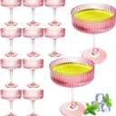 10OZ Plastic Martini Glasses, Set Of 12 - Shatterproof&Reusable Cocktail Glasses With Classic Design, Perfect For Home Use, Weddings, Valentine's Day, Ideal For Martini Pink