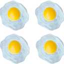 STOBOK Artificial Fried Egg Toy, 3pcs Fake Fried Egg Poached Egg Simulation Poached Egg Novelty Squeeze Toys for Kids Children, Eggs Simulation Toy Food Simulation Toys