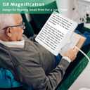 5X Rechargeable Floor Magnifying Glass with Light and Stand,43 LED Flexible Hands Free Magnifying Lamp,2-in-1 Large Lighted Magnifiers for Reading,Sewing,Crafts,Painting,Close Work,DIY White