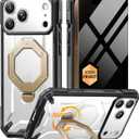 TONGATE for iPhone 17 Pro Case with 360 Spin Magnetic Stand, [Compatible with MagSafe][Military-Grade Protection] with Privacy Screen Protector & Camera Control Cover for iPhone 17 Pro, Clear