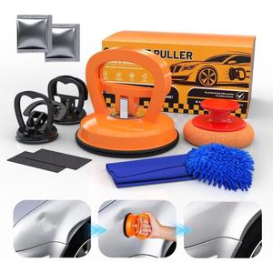 10-in-1 Dent Puller  Multi-Use Car Dent Puller Tool Kit with Handle, 3PCS Suction Cup Dent Remover for Vehicle Repair, Glass, Screens, Tile & Object Lifting (Orange)