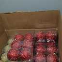 Lyrow 24 Pcs 4" Glitter Christmas Ball Ornament Set Christmas Ball Bulk Xmas Sequin Foam Hanging Ornament Decorative Hanging for Tree Party Holiday Decor(Gold, Red)