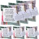 6 Pcs Mini Prayer Quilt with Cross Inside, Vintage Pocket Scripture Prayer Quilt Squares Sympathy Christian Gifts for Women Clergy Pastor Appreciation Christmas Grandparents Day Favors