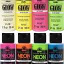 FolkArt Neon Glow Acrylic Paint Set, 2 oz, 8 Fl Oz