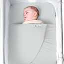 Wrap Sheet  Anti-Rollover Safe Sleep Blanket for Newborns  Fits Bedside Sleepers, Pack & Plays, Mini Cribs  Newborn Sleep Essential (Grey, Bedside Sleeper or Bassinet)