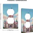 Decorative Art Light Switch Covers Pink Castle 1 Gang Single Duplex Outlet Wall Plate Switchplate Electrical Faceplate for Home Decor