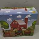 Musical Red Barn Farm Animal Toys with Tails Baby Book, Educational Preschool Farm Animals Finger Puppet for Toddlers 1-3, Montessori Learning Toys Christmas Birthday Gift for Boys Girls 12-18 Months