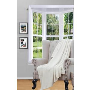 Small Throw Super Soft Blanket Microplush Comfort Cozy Fleece 50" Inch (W) x 60" inch (L) (Ivory Beige)