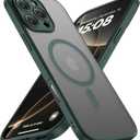 CellEver Strong Magnetic for iPhone 16 Pro Max Case with Camera Control Capture Button [Camera Protection] [Military Drop Protection] [Compatible with MagSafe] Slim Translucent Matte Cover, Dark Green