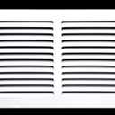 HVAC Premium 12'' x 6'' [Duct Opening] Flat Stamped Steel Return Air Grille - Sidewall and Ceiling - HVAC Vent Duct Cover - White [Outer Dimensions: 13.75''w X 7.75''h]