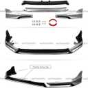 Front Lip Compatible with 2022-2024 Honda Civic, V3 Style Air Dam Lower Chin Bumper Splitter Protection Body Kit Fits for 4-Door Sedan & Hatchback 2022 2023 2024 (Silver NH830M)