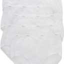 Hanes womens High-waisted Brief Panties, 6-pack, Moisture-wicking Cotton Brief Underwear (10, White)