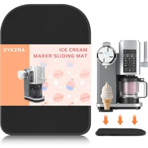 Bamboo Slider Mat for Ninja Swirl by CREAMi NC701 Ice Cream Maker, Kitchen Appliances Slider Compatible with Ninja Swirl Creami, Appliance Slider Tray for Smooth Sliding, Black