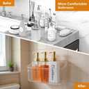 RV Must Haves Camper Must Haves Cabinet Door Organizer - Set of 2 Adhesive Wall Shelves & Shower Caddy for Camper Storage Organization, Space Saving Clear Plastic Organizers for Kitchen Bathroom