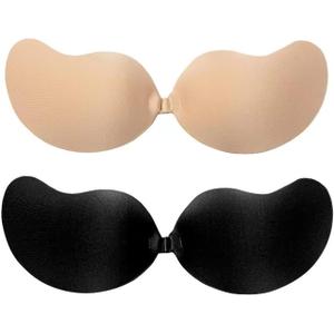DEPOVOR Super Sticky Push Up Bras Strapless Backless Breast Lift Bras for Women Wedding Dresses Reusable, Cup Size: B