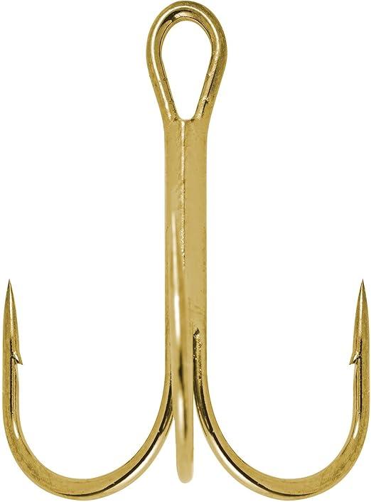 South Bend Gold Treble Hooks | Strong, Extra-Sharp Hook, Reliable & Firm Grip, Durable Hook for Fishing 2 Pcs