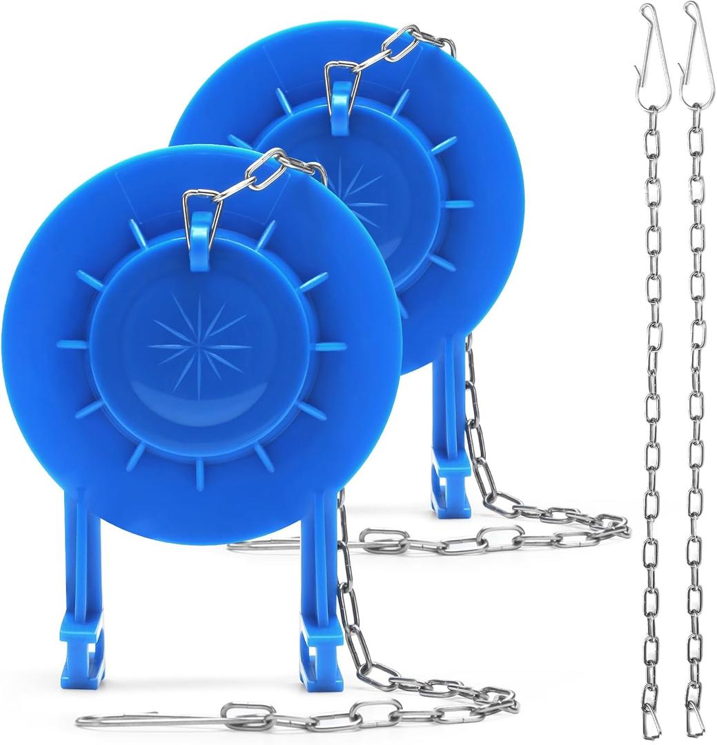 Weslymoo 2 Pack Toilet Flapper Replacement Kit2 Inch Flapper for Toilet Tank with 4 Long Stainless Chains Compatible with Most Toilets Toilet StopperLong Lasting Rubber Easy to Install