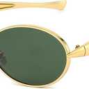 AIEYEZO Retro Oval Sunglasses for Women Men Fashion Gold Frame Sardine Sun Glasses Suitable for Small Faces
