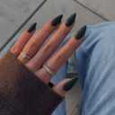 Dark Green Press on Nails Medium Stiletto Almond,KQueenest Pure Color Acrylic Nails Kit Reusable Fake Nails Christmas with Feature Protective UV Coating for Women Nail Art Manicure in 24PCS