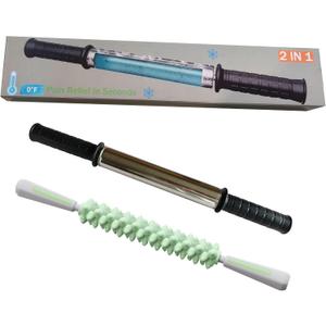 Icing Fasciitis Relief in Seconds,Icing Massager Roller for Circulation and Pain Relief,18.5in Massage Stick Portable Roller with Ice Pack for,Myofascial Release Tool for Legs,Neck,Back(2)